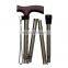 Adjustable folding walking sticks with wooden handles T-Shape Folding Cane Walking Aids Drive Medical Folding Cane