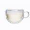 Logo Customized Double Walled Glass Bowl With Handle Doule Layer Glass Bowl For Salad Oatmeal Bowl
