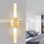 Nordic modern minimalist golden strip wall lamps for decoration