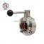 Tyco Valve Stainless Steel 304 316L Tri Clamp Manual Quick-Install Sanitary Wafer Butterfly Valve