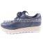 Bottom jagged female breathable straw interlay outsole lace up ladies sneakers