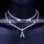 High quality fashion wholesale alphabet cubic zirconia diamond tennis letter initial necklace for women 2020