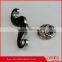 black epoxy with silver base mustache-shaped metal brooch