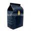 Custom printed hot stamp coffee bag aluminium foil recyclable black bags for coffee packaging with tin tie