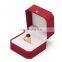 Custom Logo Octagonal Shape Red Color  Pu Leather Ring Pendant Earrings Box