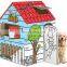 Easy Playhouse Gingerbread House Foldable Doodle Diy Painting Coloring Paper House for Kids Indoor Cardboard Playhouse