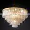 Minimalist Nordic Luxury Glace Round Chandelier Hanging for Living Room Restaurant Bedroom Hotel Ceiling Decorative