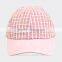 Vintage checked style unisex sample free baseball caps wholesale