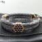 2016 Hot Wholesale Fashion Bracelet,Genuine Leather python Bracelet Charms Crystal Jewelry Mens Bracelet