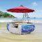 Electric floating lounge boat with bbq