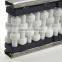 Conveyor linear neck guide rail with plastic rollers for easy transfer