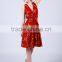 sleeveless red plunging kitenge short dress designs ethnic print african clothing