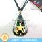 2015 High Quality Promotional Black Charm Amber Stone Necklace for Girls