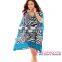 2016 Contrast Border Trim Zebra Tunic swim suit beach cover up