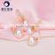 golden pearl earrings double pearl AAA akoya pearl 6-6.5mm,8-8.5mm 18k gold
