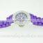 fashion high quality colorful silicon strap diamond quartz watch