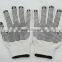 7 guage white cotton black points PVC Dotted Cotton Glove