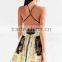 Printing 2016 new designer sexy with strapy back bohemian style mini dress for women