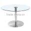 Stainless Steel Base Round Glass Dining Room Table YT203