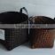 Brown color bamboo storage with and without fabric basket