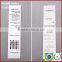 Garment care washable barcode paper for label paper custom