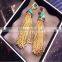 New Bohemia Gypsy Fashion Style Nightclub Style Turquoise Tassel Long Dangle Earrings