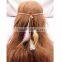 2016 Hot-Selling Girl BOHO Suede Feather Celebrity Peacock Multicolor Feather Tassels Hair Head Band