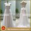 ASAM-15 Sheer Tulle Scoop Neck A-line Lace Appliques Boho Bridal Dress with Bowknot Wedding Dress