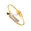 18K Gold Plated Stainless Steel Clear Crystal Bangles for Lovers
