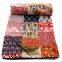 RTHKG-17 Indian Manufacturers Wholesaler Traditional Bengali Designer Patchwork Cotton Fabric Kantha Gudari Bedspread Throw
