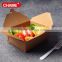 Take out brown food grade kraft paper noodle box with design