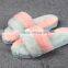 Wholesale Women Fashion sheep Fur slipper on Real Fur Trim Shoes for lady