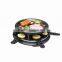 Electric raclette grill for 6 person