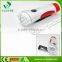 Brightness 4 LED rechargeable hand crank torch light with warning light