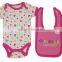 hot salling 100% cotton clothes with cute cartoon bibs kids clothes sale