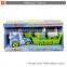 Best quality plastic friction cartoon trailer truck toy with music