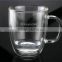 glass for iced coffee 200ml double wall glass cup for Housewares