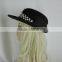 Black bowler hat setting cap party hat with badge