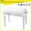 Height Adjustable Piano Bench White Matte