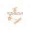 cheap wholesale stainless steel white stone gold stud earrings