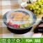 Disposable round plastic take away food container with lid
