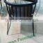 tubular metal frame leather dining chair with pu cushion