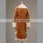 women winter coat/Long brown warm vintage Tuscany lambskin coat