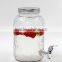 6L Clear Round Glass Beverage Dispenser Glass Bottle With Tap