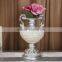 Silver ceramic vase with diamond