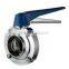 HF1B008 DN100 Weld Stainless Steel 304 Sanitary Low Price Butterfly Valve