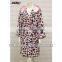 Animal Printed Coral Fleece Satin Hooded bathrobe