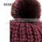 New Fashion A Faux Fur Pompom On The Top Knit Hat Easy