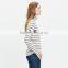 Slim turtleneck top in cento stripe ladies t shirt