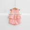 Kids Clothes Plaid Shirt Short Sleeve Round Lace Collar Match Cotton Shorts With Two Smaller Bowknot